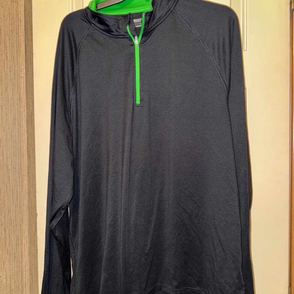 Xersion Black and Green Quarter-Zip Pullover